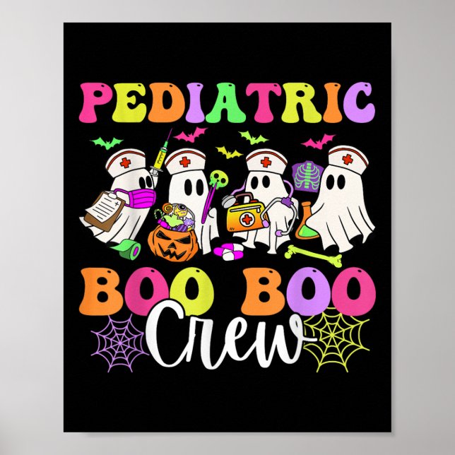 Poster Pediatric Nurse Boo-boo Crew Ghost Nurse Halloween (Frente)