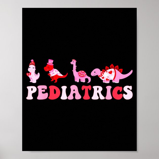Poster Pediatric Nurse Peds Nursing Cute Dinosaurs Valent (Frente)