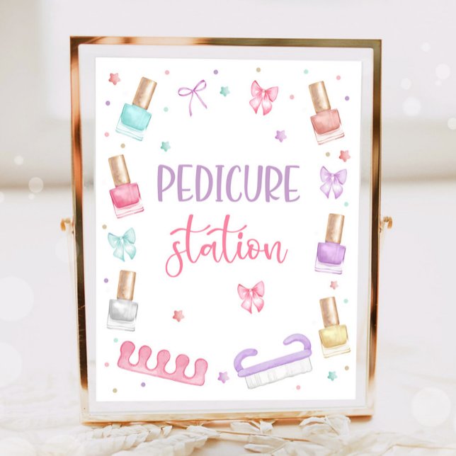 Poster Pedicure Station Mani-Pedi Party Manicure Spa Girl (Criador carregado)