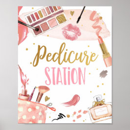 Poster Pedicure Station Spa Party Makeup Glamor Birthday
