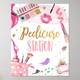 Poster Pedicure Station Spa Party Makeup Glamor Birthday