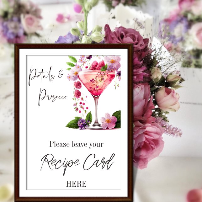 Poster Pedido de Receita de Brunch de Noiva Pétala Prosec (Criador carregado)