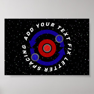 Poster Pedra Curling rolando como a órbita da Terra