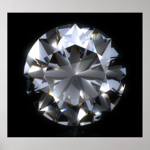 Poster Pedra de diamante: faísca do espaço negro.