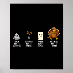 Poster Pedra de Papel Pedra Dia de Ação de Graças Turquia