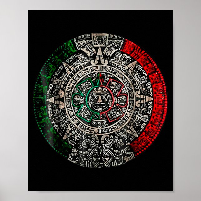 Poster Pedra do Sol do Calendário Asteca Arte Mexicana Gr (Frente)