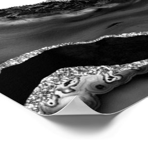 Poster Pedra Moderna de Tendência Moderna do Agate Preto