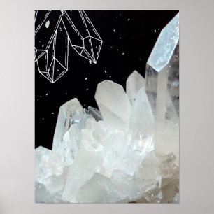 Poster Pedra Natural de Geode Cristal Quartz Branco