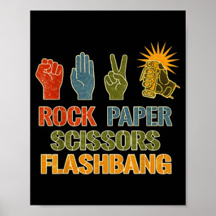 Poster Pedra papel tesoura flashbang divertido meme de jo