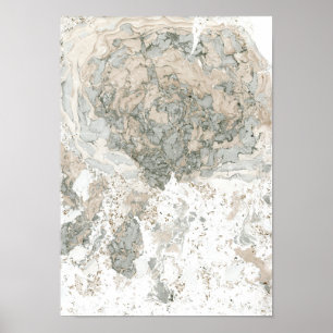 Poster Pedra verde branca de mármore do abstrato do bege