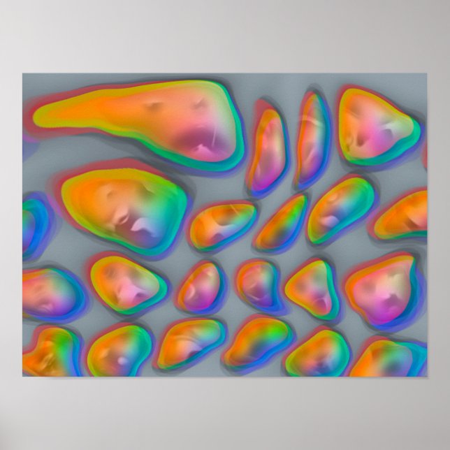 Poster Pedras coloridas gritando (Frente)