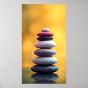 Poster Pedras Espiritais Geométricas Zen Balanceadas Desi