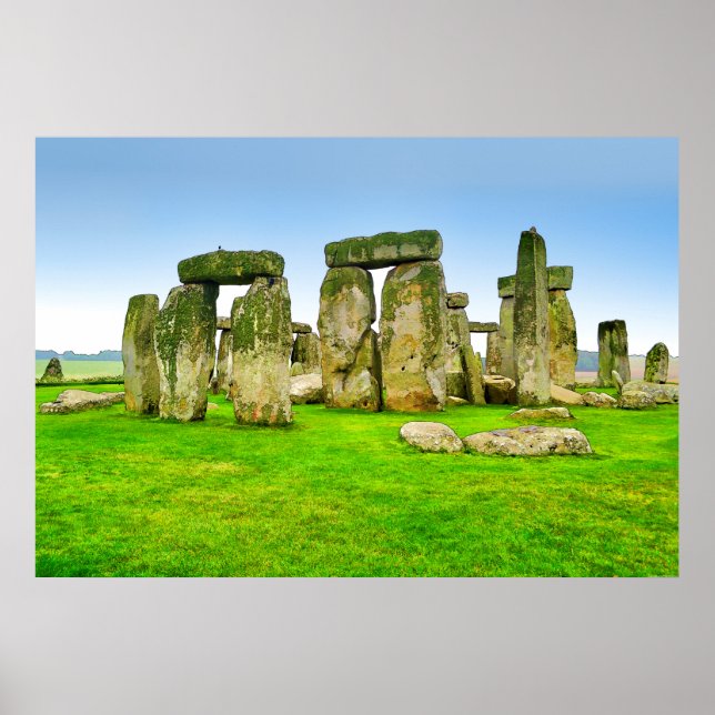 Pôster Pedras Pendentes de Stonehenge Antigas na Arte de  (Frente)