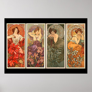 Poster Pedras preciosas de Alphonse Mucha