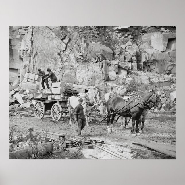Pôster Pedreira de Granito de New England, 1908. Foto Ant (Frente)