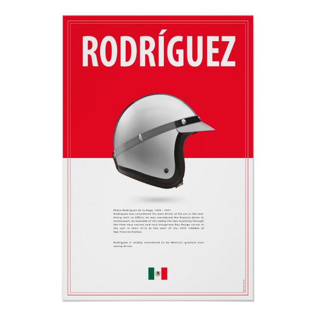 Pôster Pedro Rodriguez Helmet (Frente)