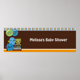 Poster Peek a Boo MONSTERS - Banner de Chá de fraldas PAB