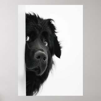 Poster Peek-a-Boo Pup – Funny Dog Photography Print”