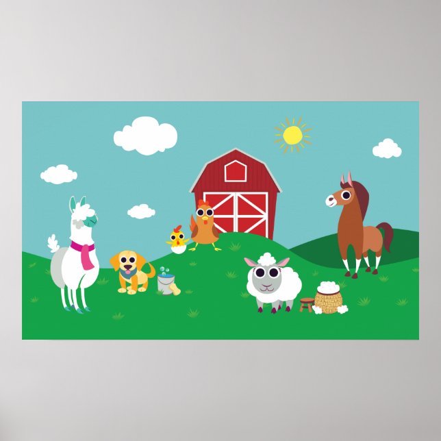 Pôster Peekaboo Barn Pasture Group 1 (Frente)