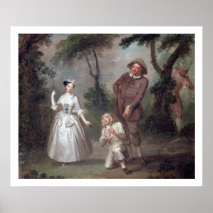 Poster Peg Woffington como Rosalind com Celia e Touchsto