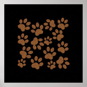 Pôster pegada de cachorro para paredes