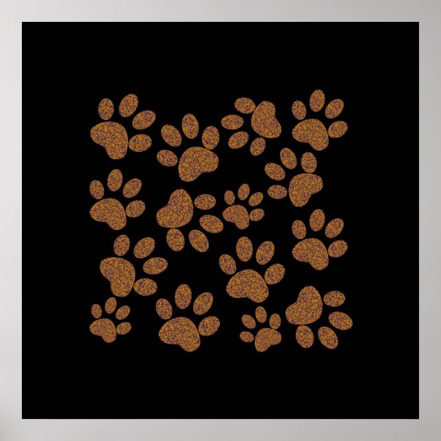 Pôster pegada de cachorro para paredes (Frente)