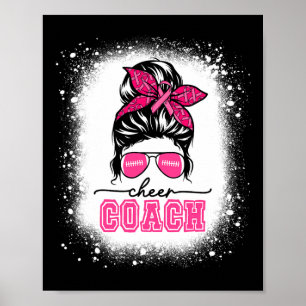 Poster Pegada Mensageira Mamãe Cheer Treinador Ble Cancer