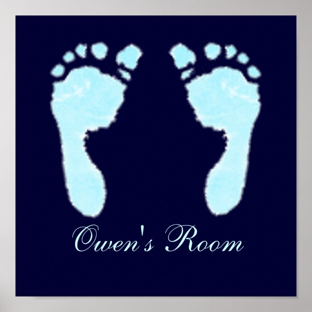 Pôster Pegadas de Bebê (Menino) (Frente)