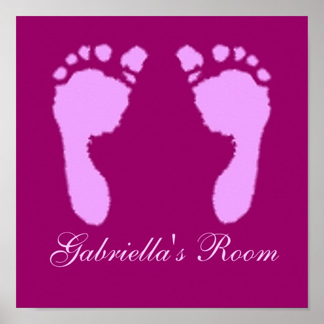 Pôster Pegadas de Bebê (Rapariga) (Frente)