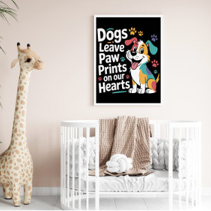 Poster Pegadas de Coração Legado Canino Carinhoso