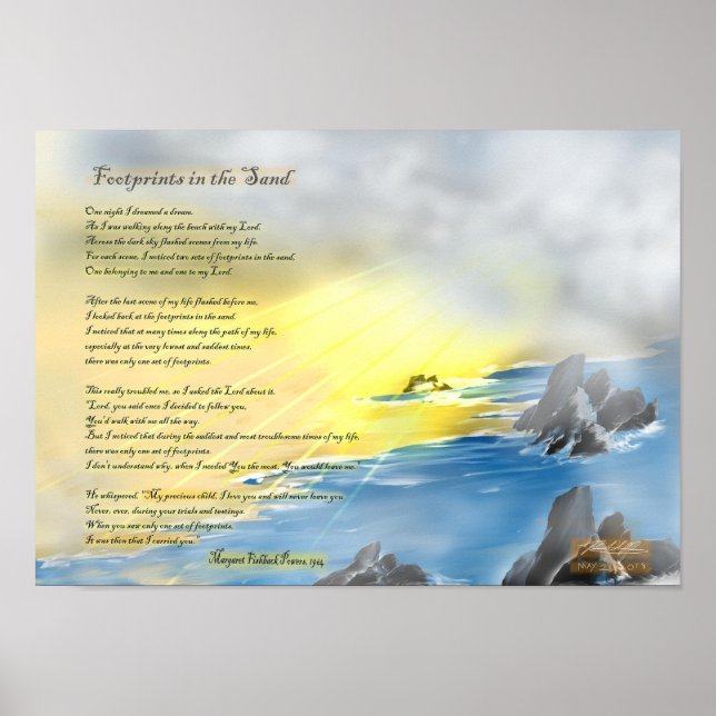 Poster Pegadas na areia... (Frente)