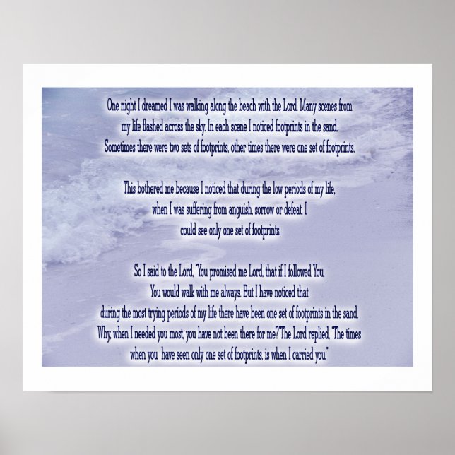 Pôster Pegadas na areia (Frente)