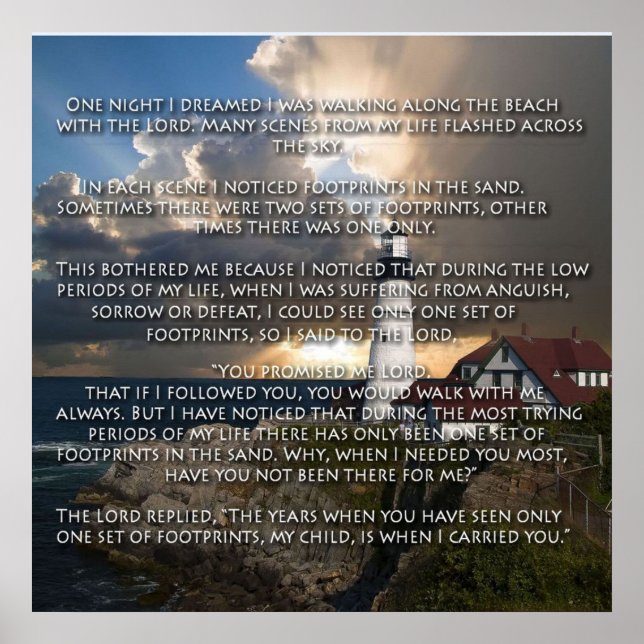 Pôster Pegadas na areia (Frente)