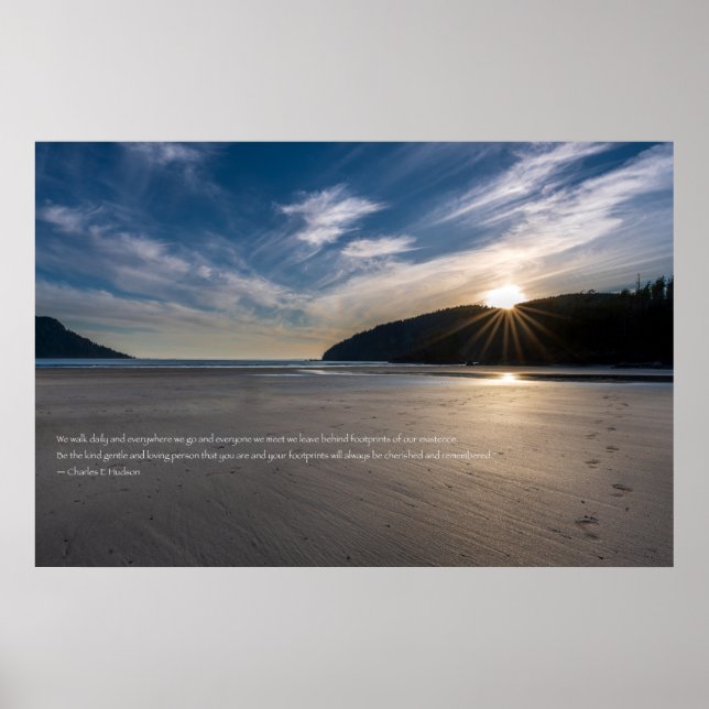 Poster Pegadas Na Cotação De Areia (Frente)