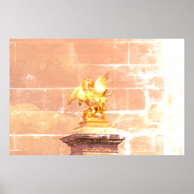 Poster Pegasus – bronze statue Paris – Emmanuel Frémiet (Frente)