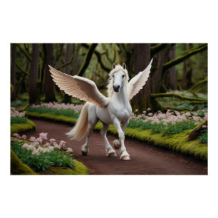 Pôster Pegasus Filly em Forest Walk