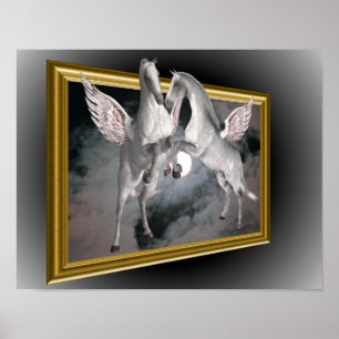 Poster Pegasus Horses Fora De Bounds Fantasy