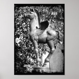 Pôster Pegasus no Grunge preto e branco