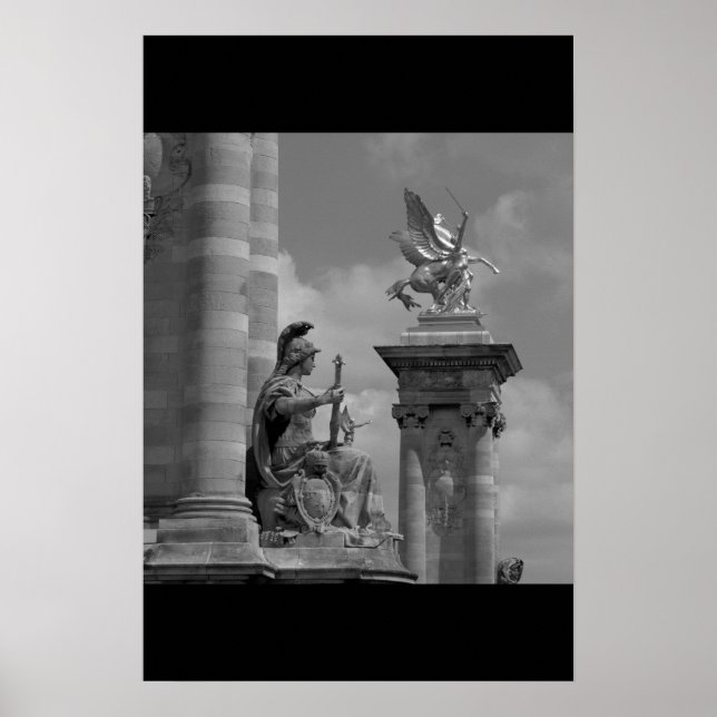 Poster Pegasus Pont Alexandre statue skulptur Paris Pont (Frente)