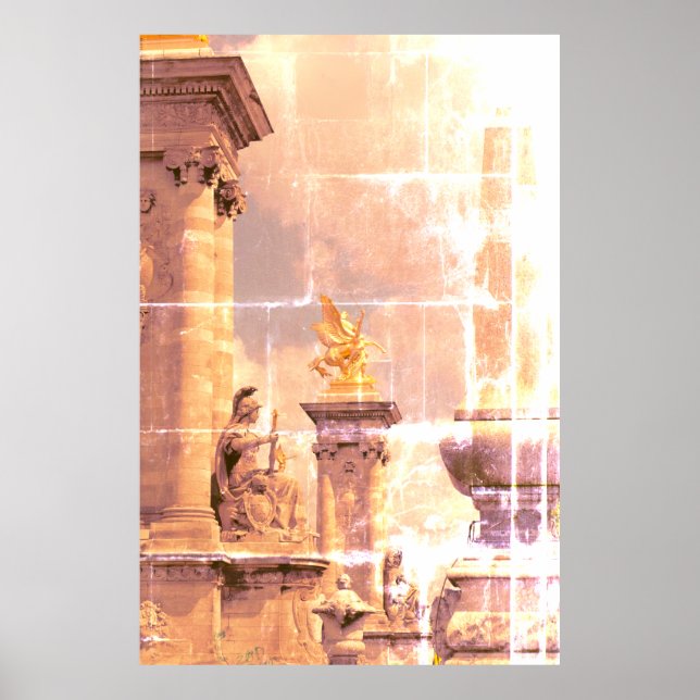 Poster Pegasus Pont Alexandre statue skulptur Paris Pont (Frente)