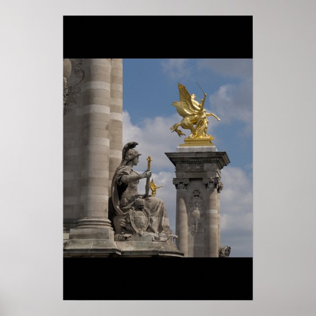 Poster Pegasus Pont Alexandre statue skulptur Paris Pont (Frente)