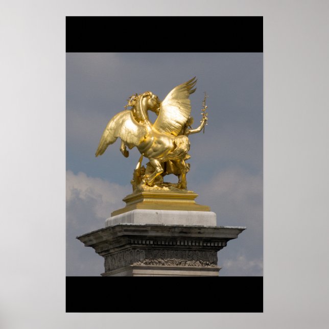 Poster Pegasus Pont Alexandre statue skulptur Paris Pont (Frente)