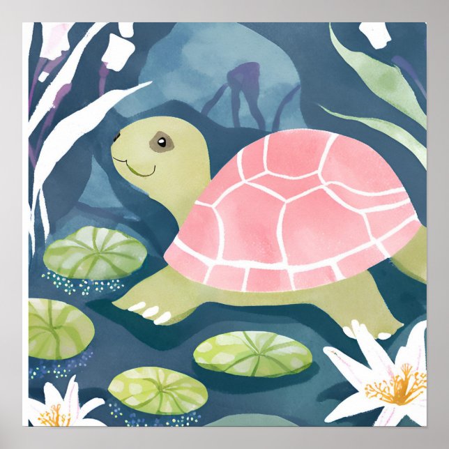 Poster Pegue-me se puder tartaruga (Frente)