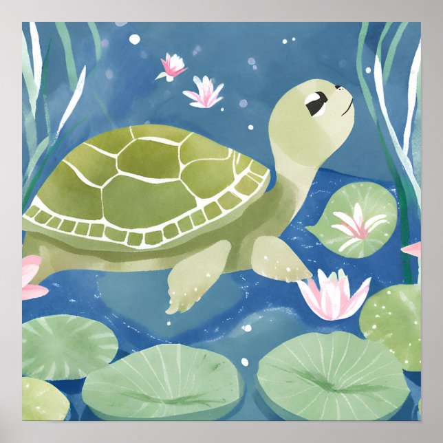 Poster Pegue-me se puder tartaruga (Frente)