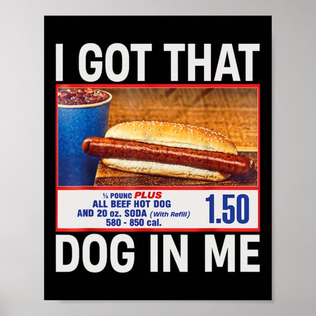 Poster Peguei Esse Cachorro Em Mim Engraçado Combo Hotdog (Frente)