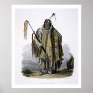 Pôster Pehriska-Ruhpa, a Minatarre or Big-Bellied Indian,