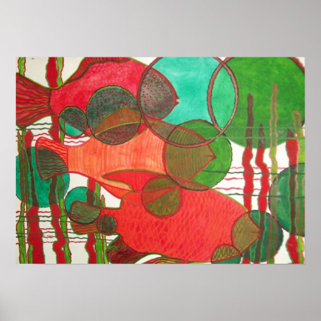 Pôster peixe abstrato (Frente)