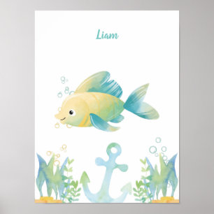 Poster Peixe chorão submarino personalizável