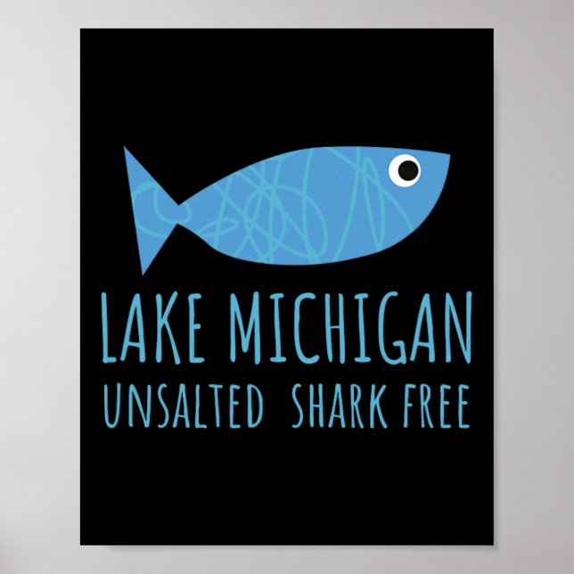 Poster Peixe dos Grandes Lagos de Michigan sem Sal e Sem  (Frente)