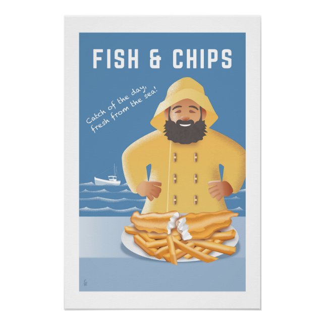 Pôster Peixe e Batatas Fritas (Frente)
